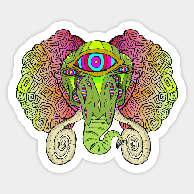 Elephant Head Sticker by mothammer